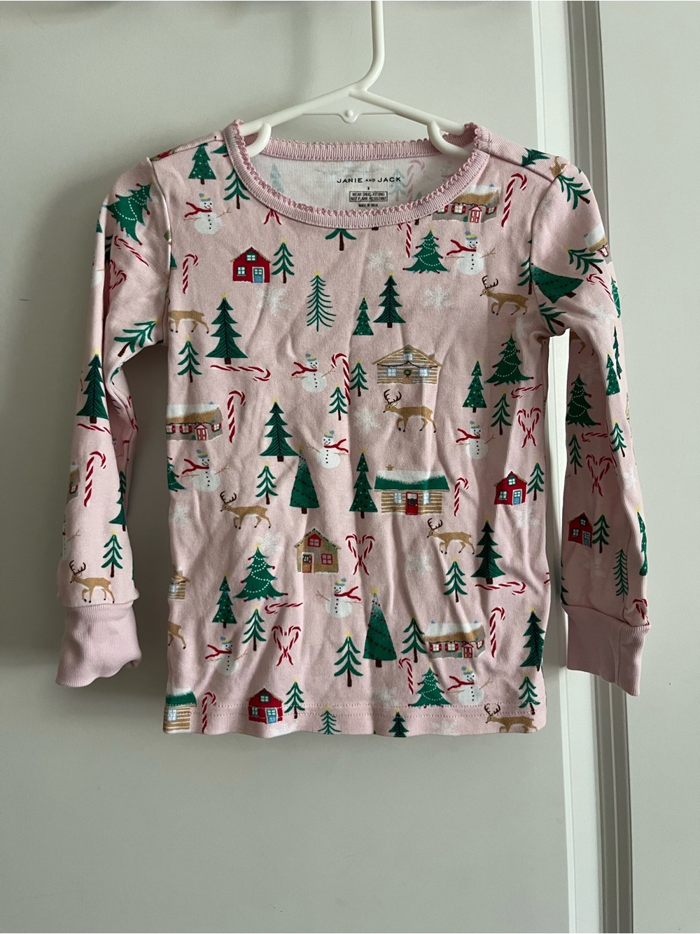 Janie and Jack Girls Christmas Long Sleeve Pajama Top